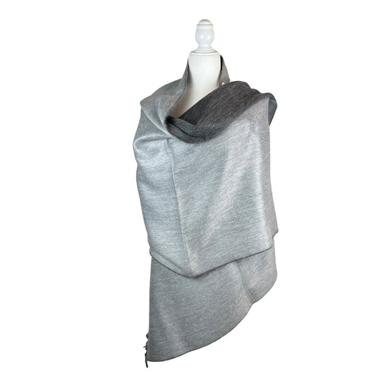 Reversible Soft Cozy Shawl |  Gray Silver