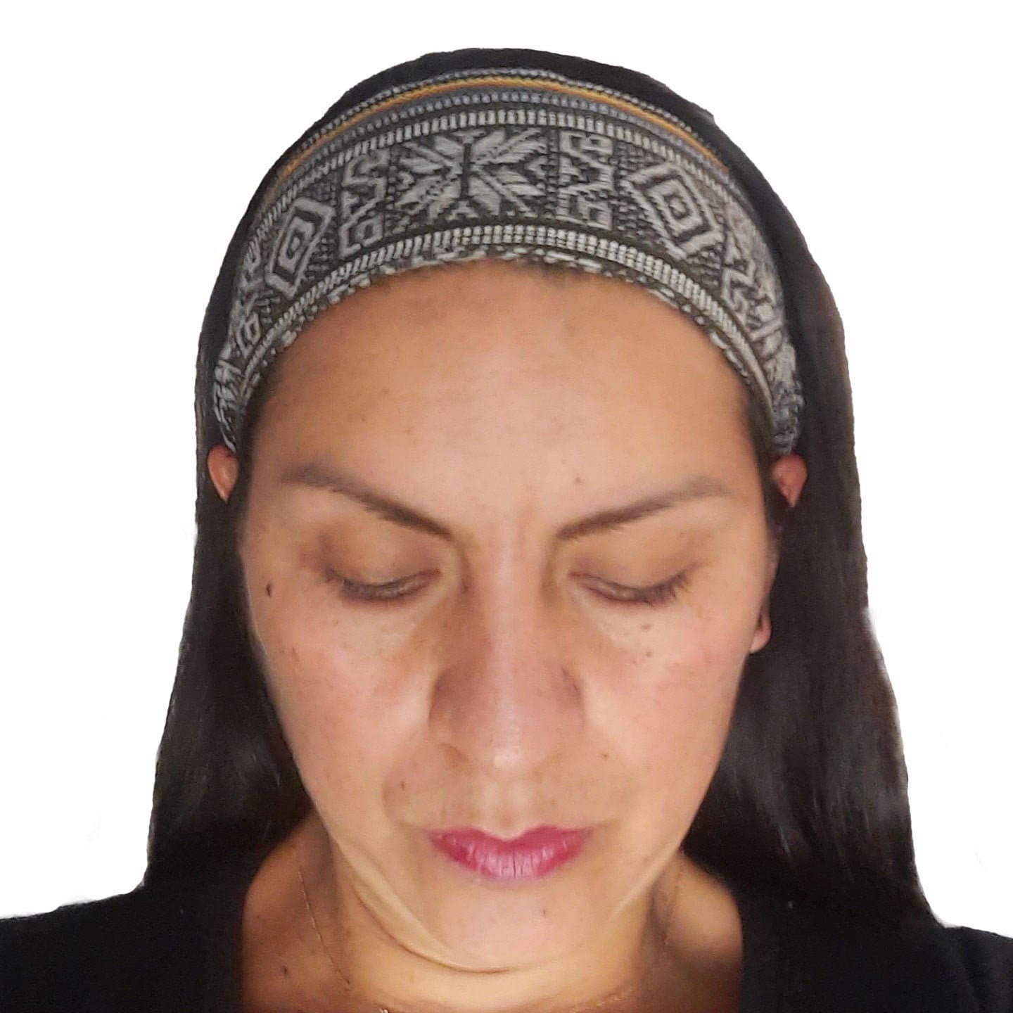 Narrow Skinny Headband for Women | Black Gray
