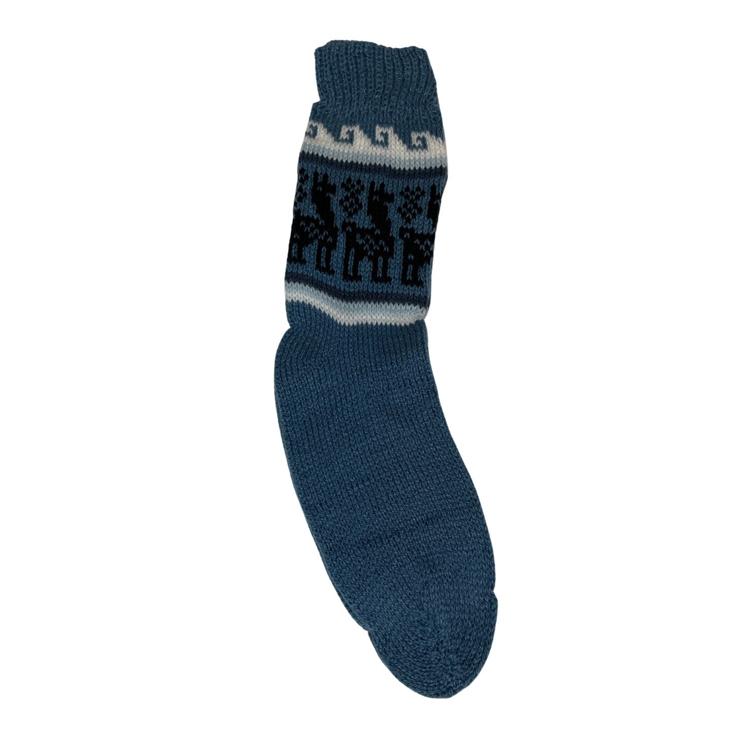 Winter Knitted Alpaca Mid Calf Socks | Size 9-10 US Adult Socks