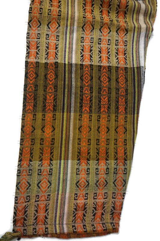 Pants Size L | Boho Womens Pants | Men Hippie Pants | Orange Mustard Black | Lounge Wear | Father's Day Gift