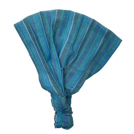 Wide Yoga Headband | Striped Light Blue