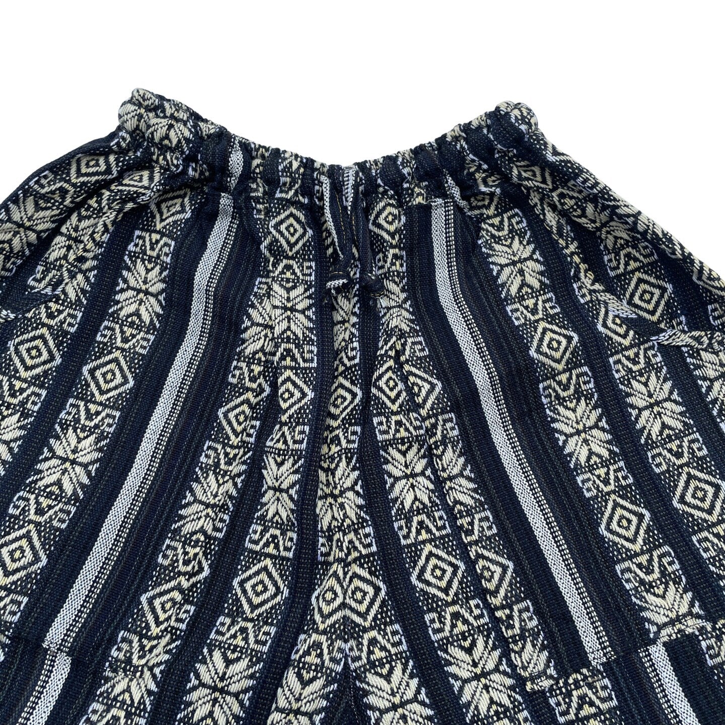 Unisex Woven Boho Cargo Shorts Size L | Hippie Shorts | Tribal Shorts |Black Gold