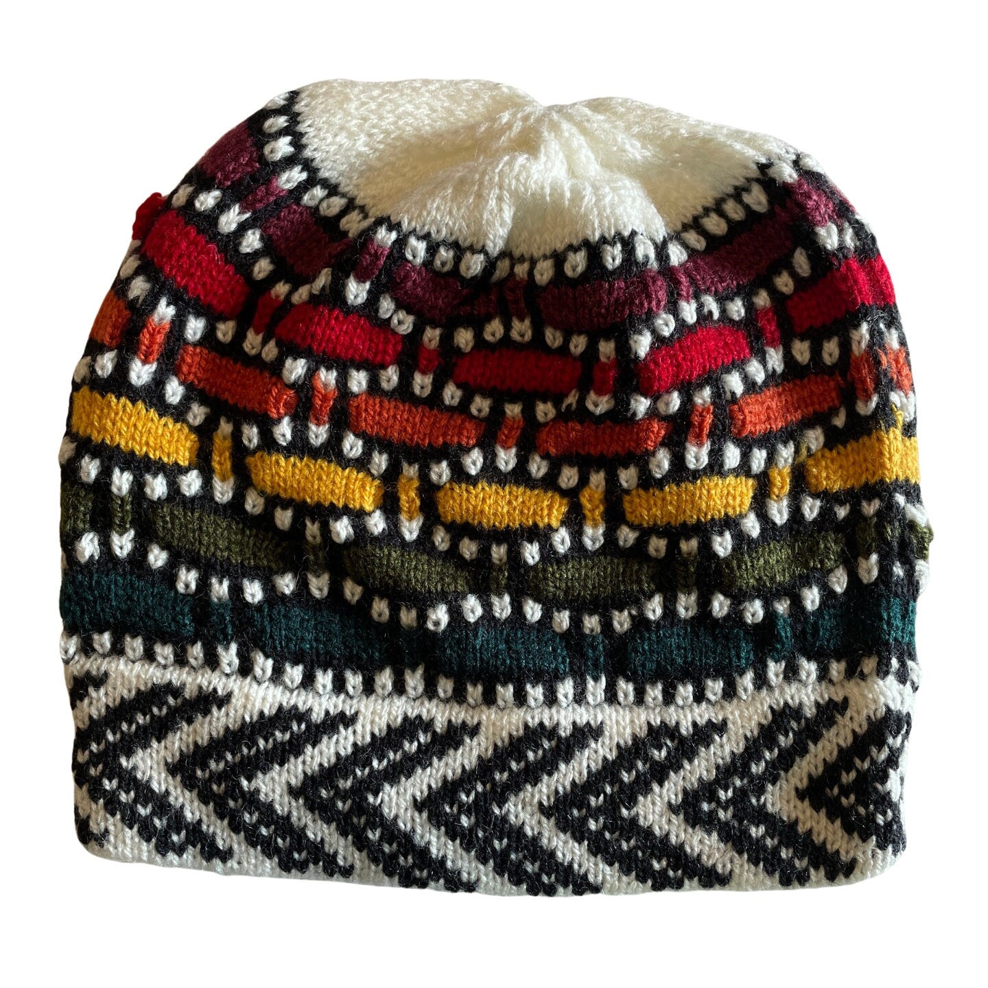 Colorful Knitted Alpaca Beanie Hat