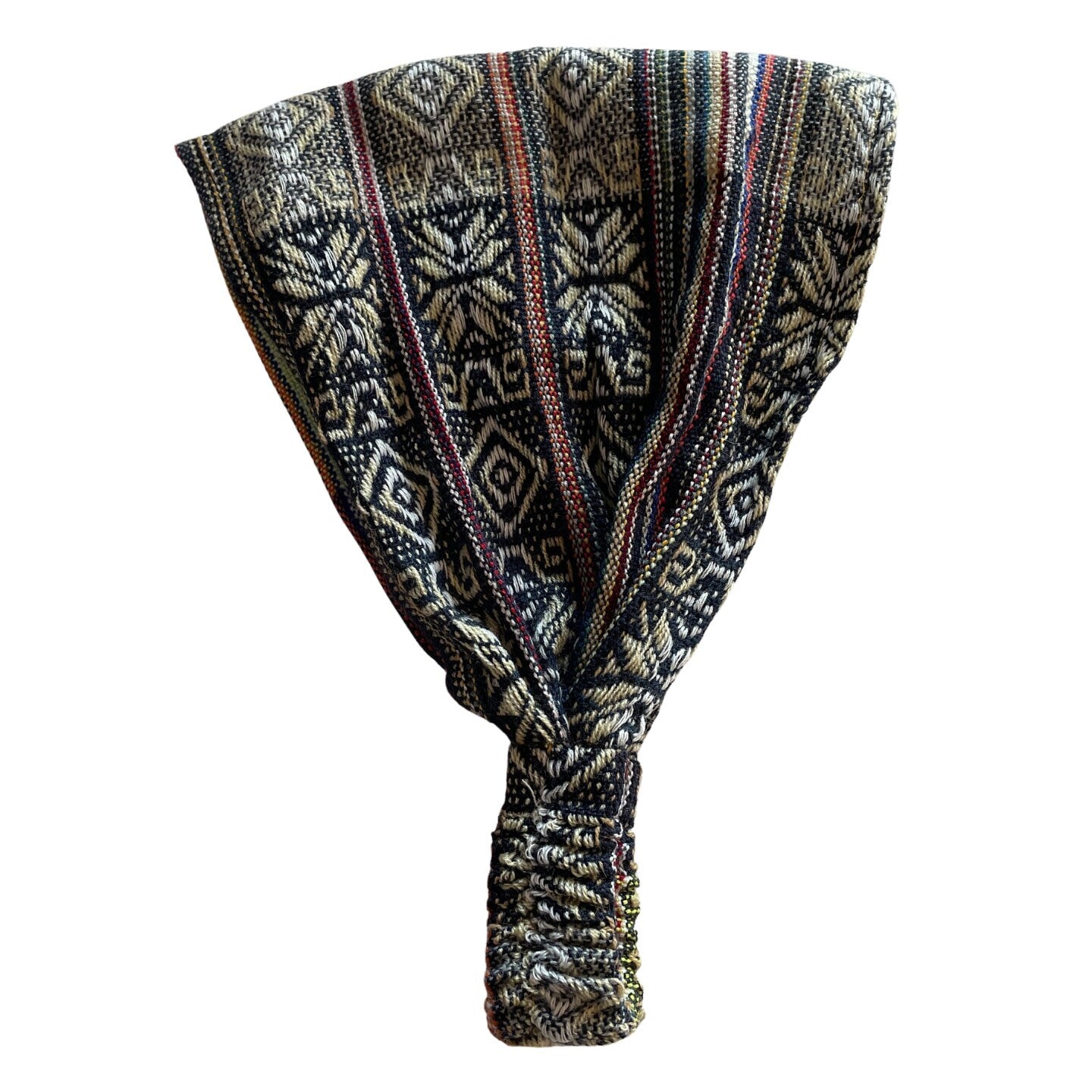 Wide Yoga Headband | Navy Beige Green Lemon