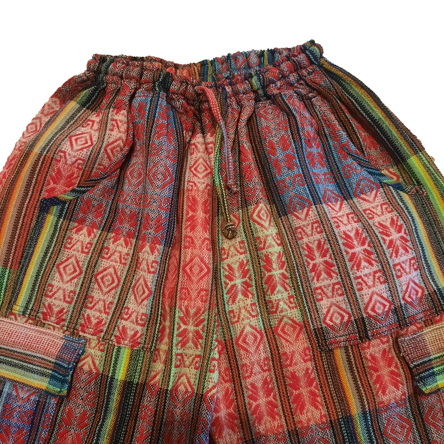 Hippie Shorts Size L | Red Colorful | Lounge Wear | Comfy Clothes | Mother's Day Gift