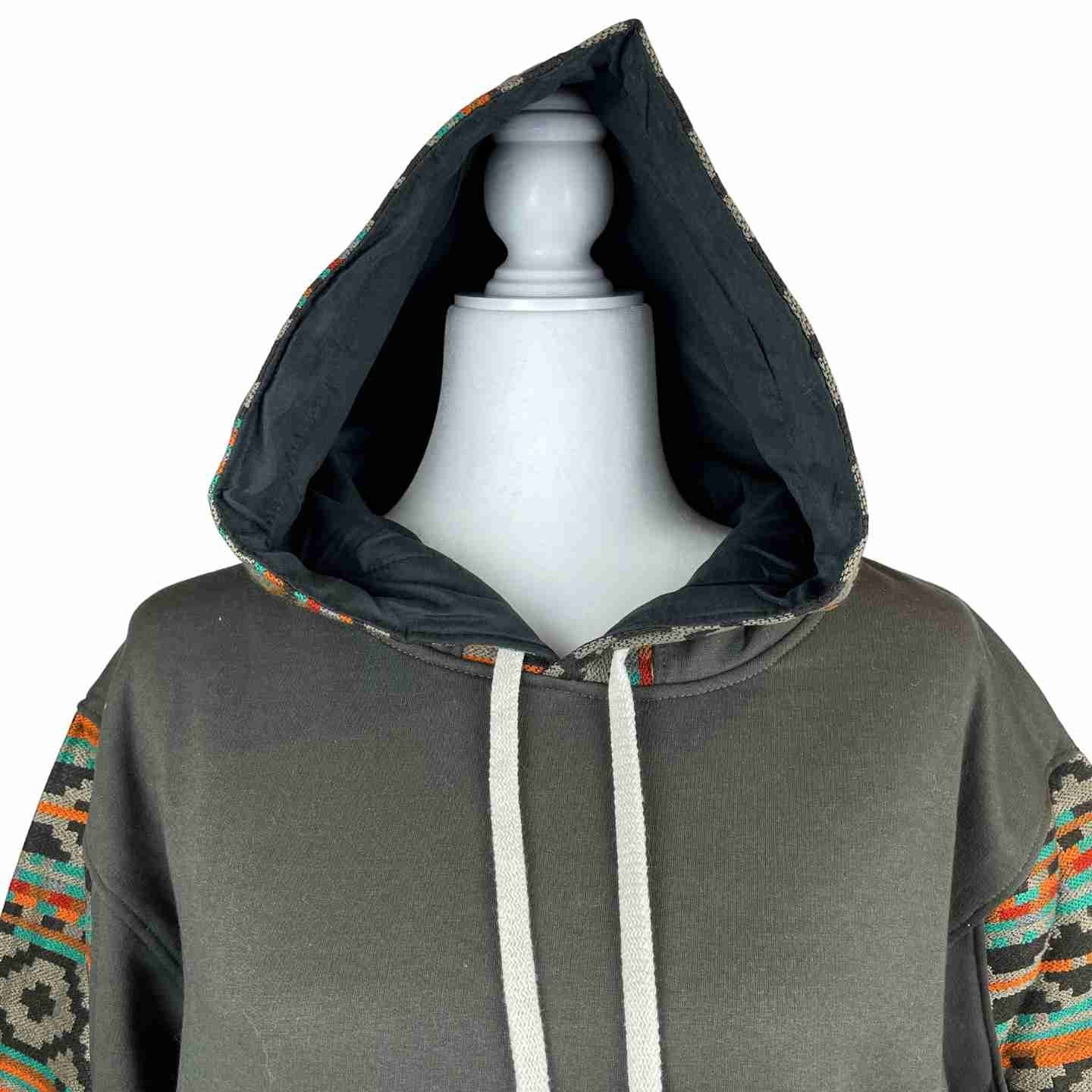 Warm Soft Unisex Cotton Jacket Hoodie Size M | Olive Earthy