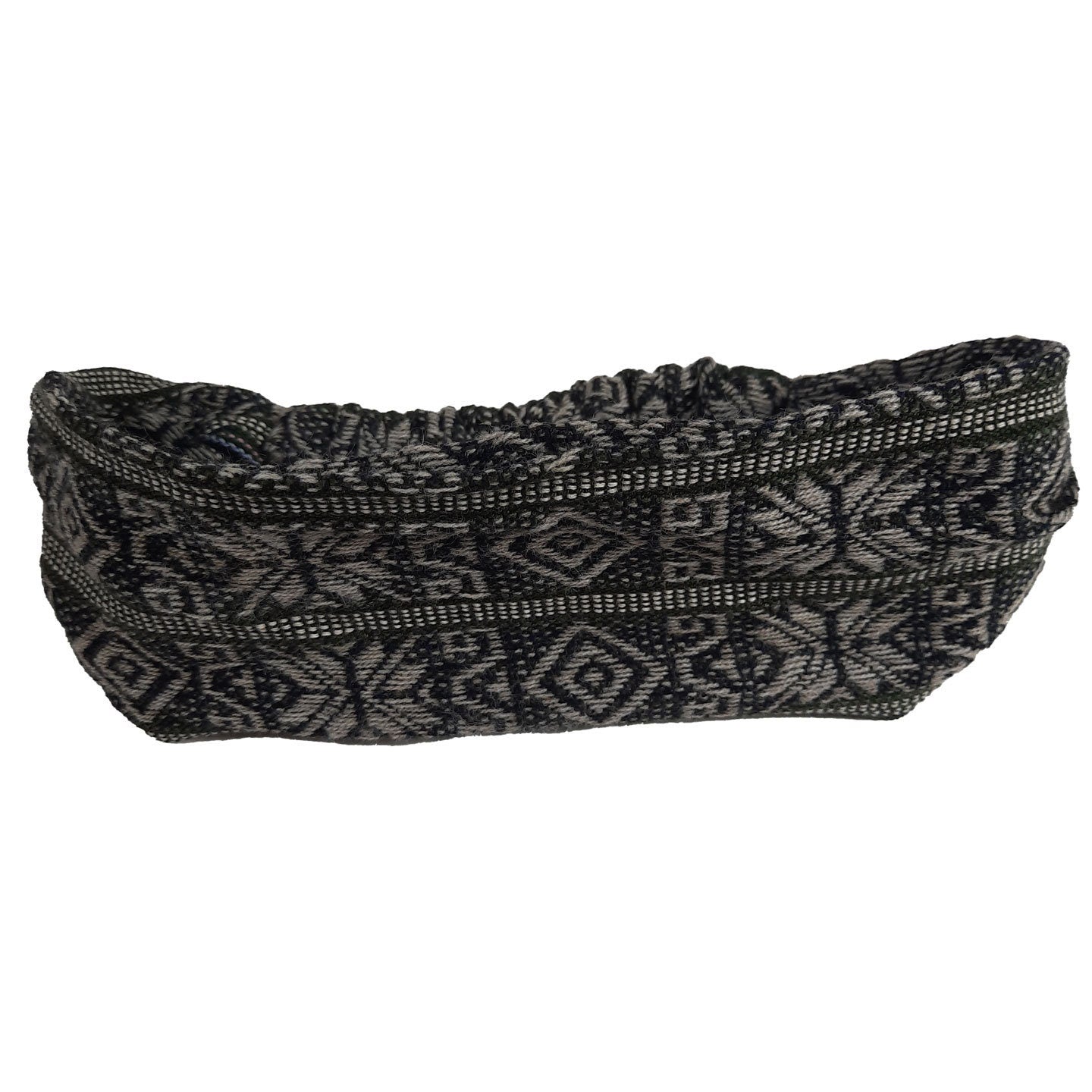 Wide Stretchy Hippie Headwrap | Black Gray Colorful
