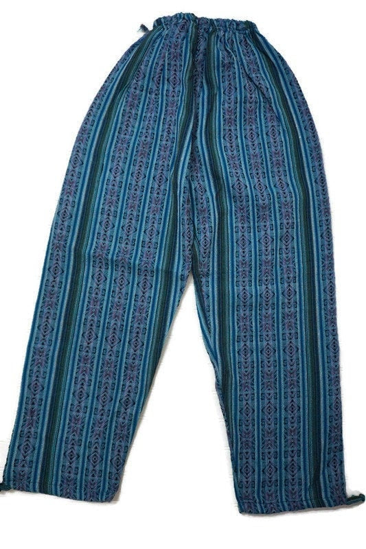 Bohemian Hippie Pants Size L | Turquoise Purple