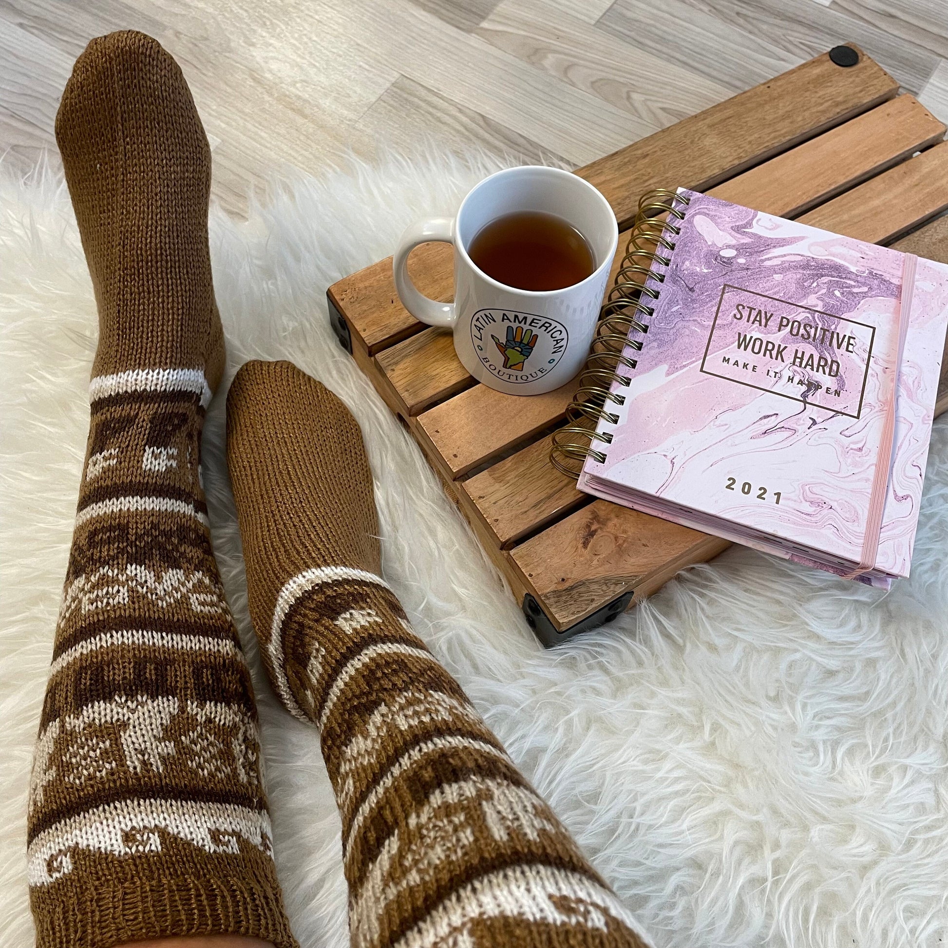 Warm Soft Winter Socks | Long Boot Socks | Natural Colors | Size 6-8 US Adult