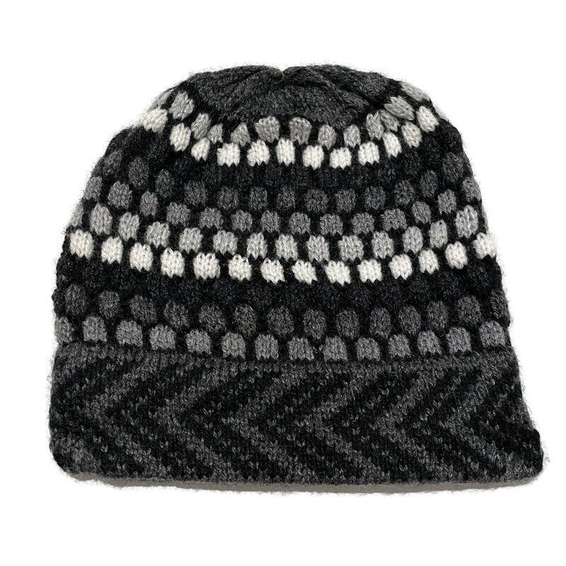 Warm Hand Knitted Alpaca Beanie Hat | Natural Colors