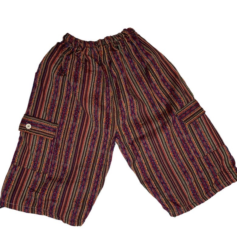 Hippie Cargo Shorts Size 2XL | Sunset Rainbow