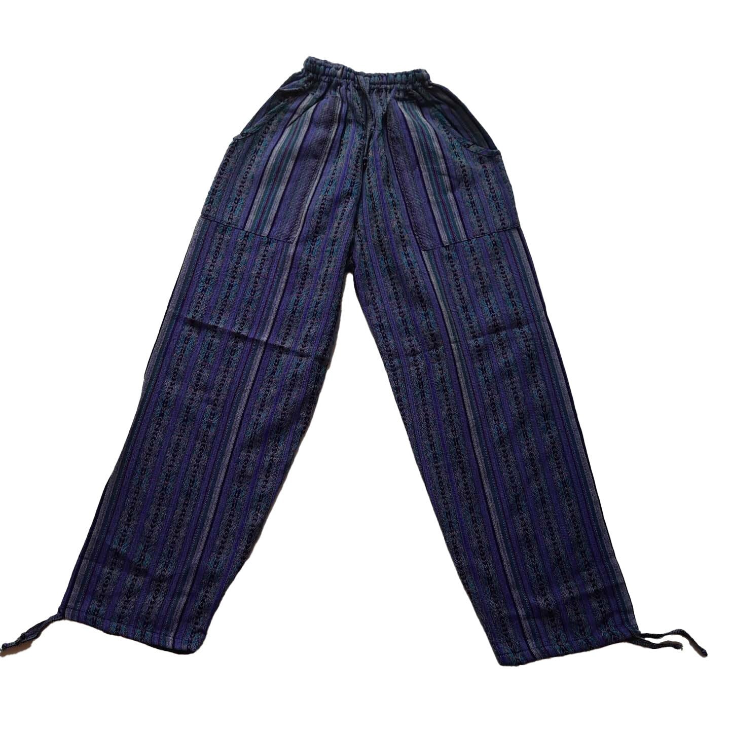 Pants Size L | Hippie Mens Pants | Loungewear Womens Pants | Purple Teal | Comfy Clothes