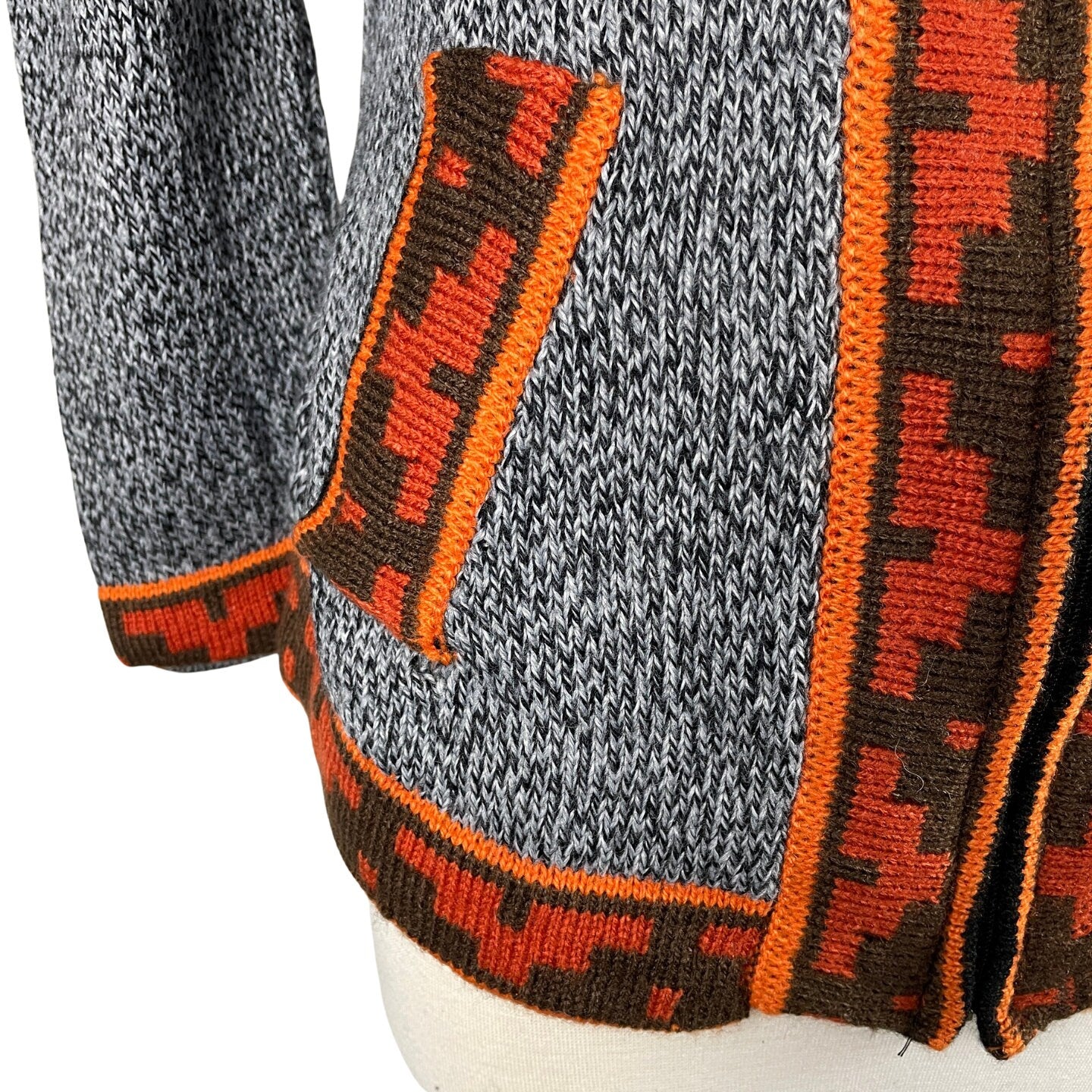 Soft Hooded Alpaca Sweater | Gray Orange
