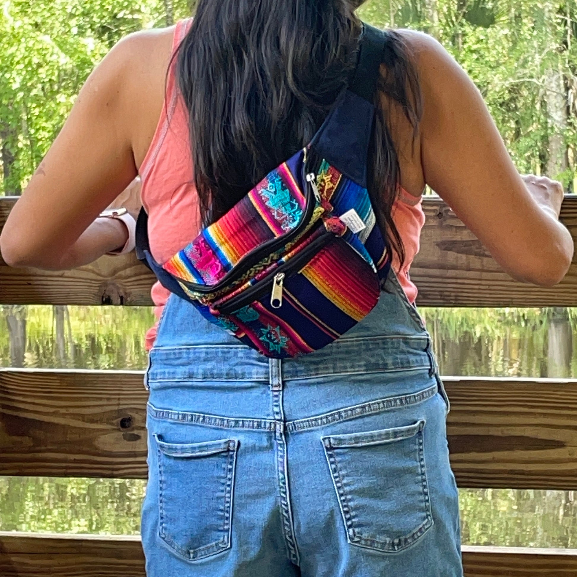 Festival Zipper Fanny Pack | Navy colorful