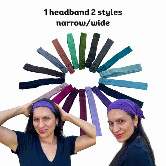 Stretchy Wide Headband for Women and Men, Solid Colors