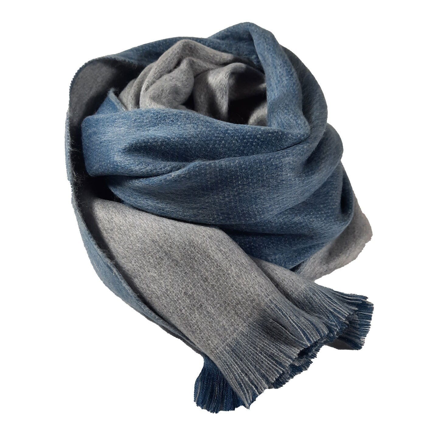 Exceptionally Soft Wool Blend Shawl | Blue Silver