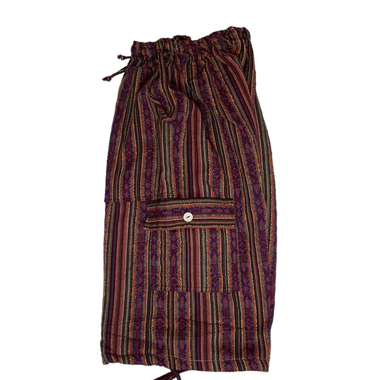 Hippie Cargo Shorts Size 2XL | Sunset Rainbow
