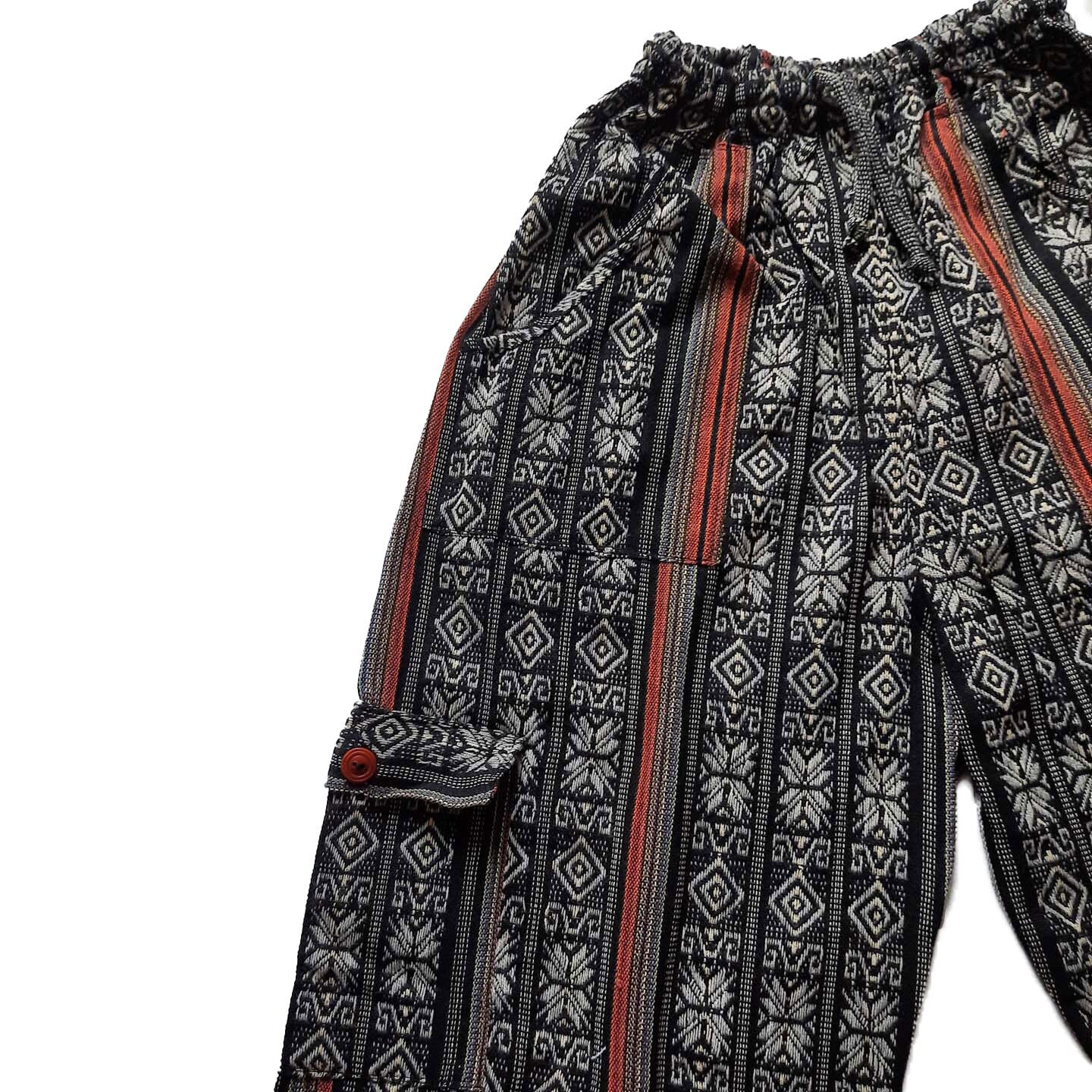 Cargo Pants Size L | Black Gray Orange
