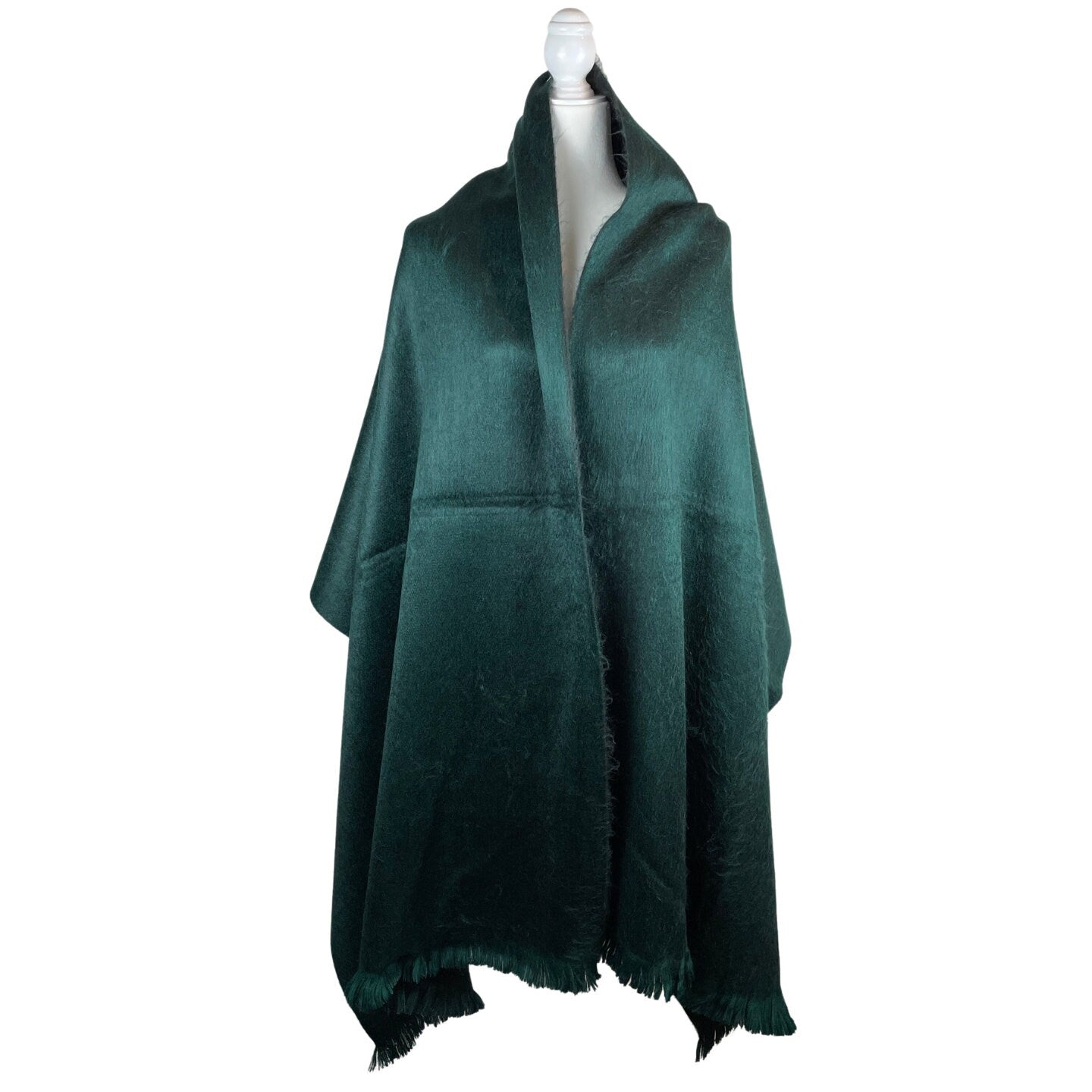 Cozy Reversible Soft Wrap Bridal Cover Up | Soft Shawl for Wedding | Emerald Green Black