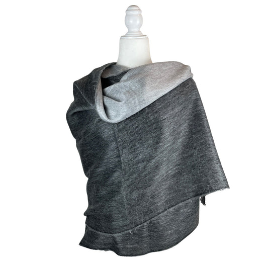 Reversible Soft Cozy Shawl |  Gray Silver