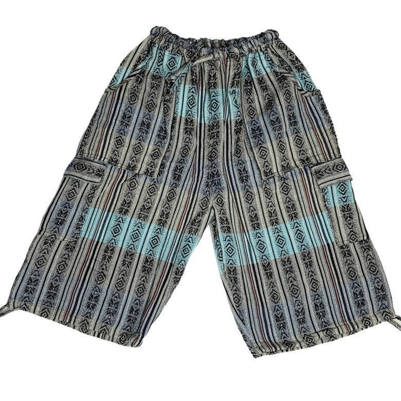 Hippie Cargo Shorts Size XL | Light Blue Gray