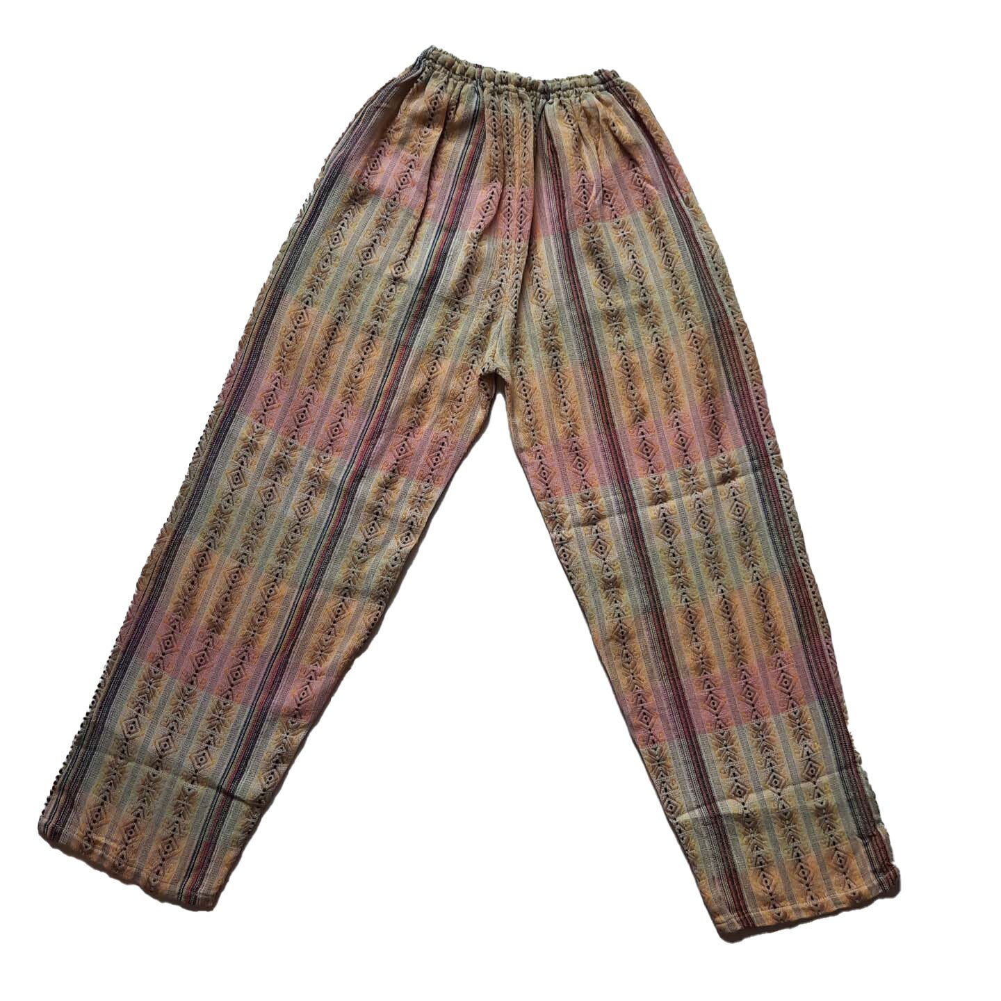 Pants Size XL | Hippie Pants | Loungewear Womens Pants | Comfy Clothes | Mens Pants with Hidden Pockets | Beige Pink | Father's Day Gift