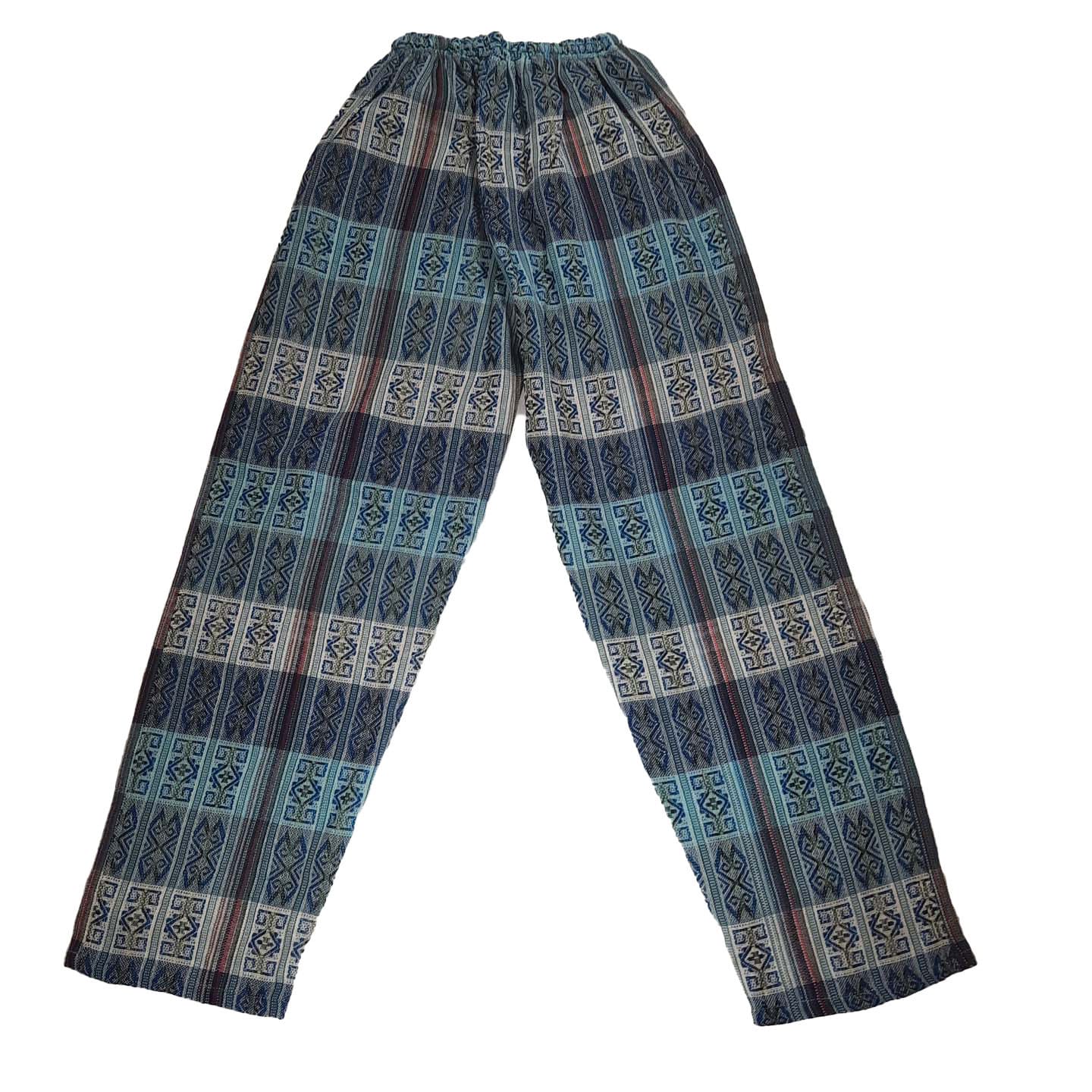 Unisex Hippie Mens Pants Size M | Comfortable Clothes | Lounge Wear | Womens Pants with Hidden Pockets | Blue Teal | Father's Day Gift