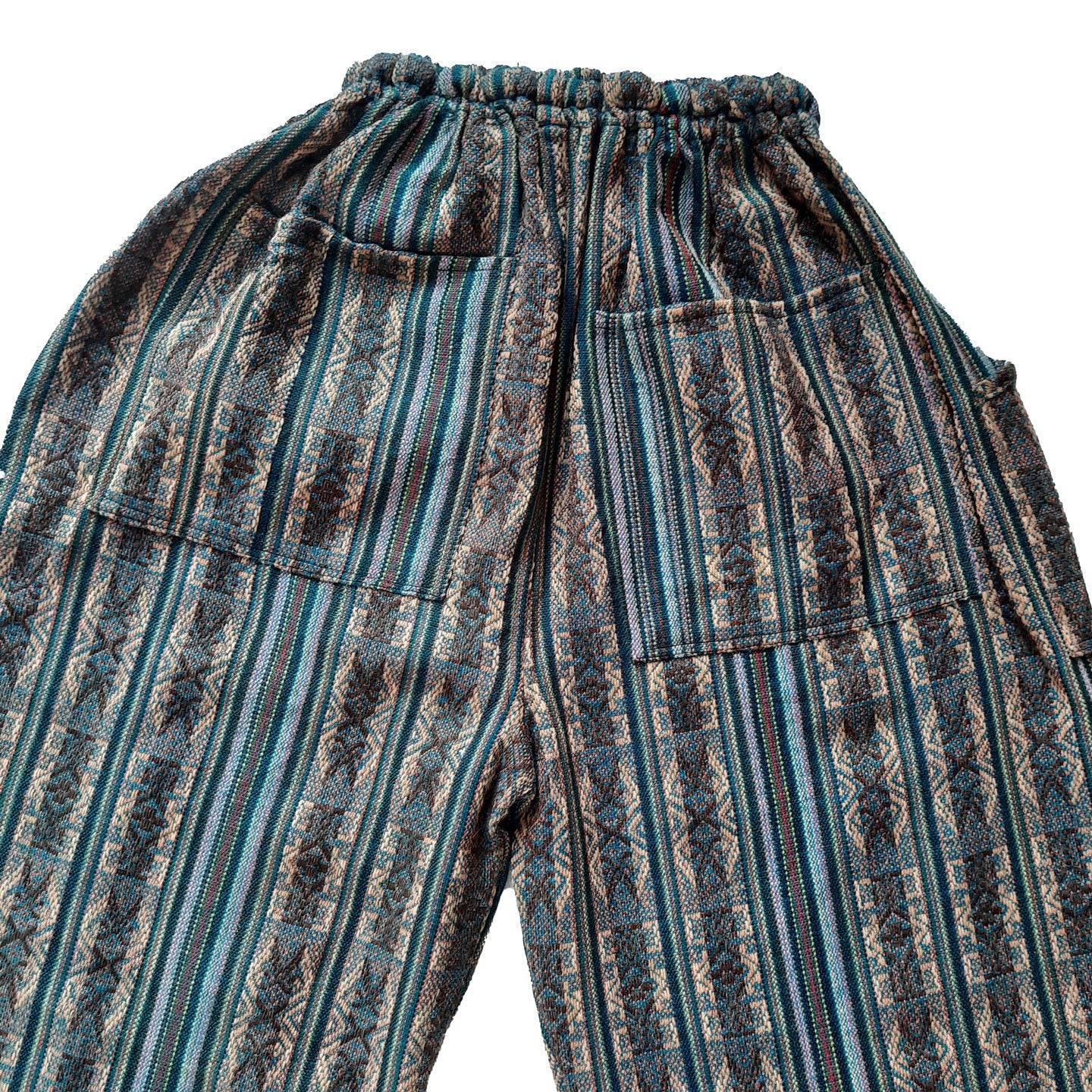 Pants Size L | Woven Mens Hippie Pants | Earthy Colors Womens Pants with 4 Pockets | Loungewear | Father's Day Gift