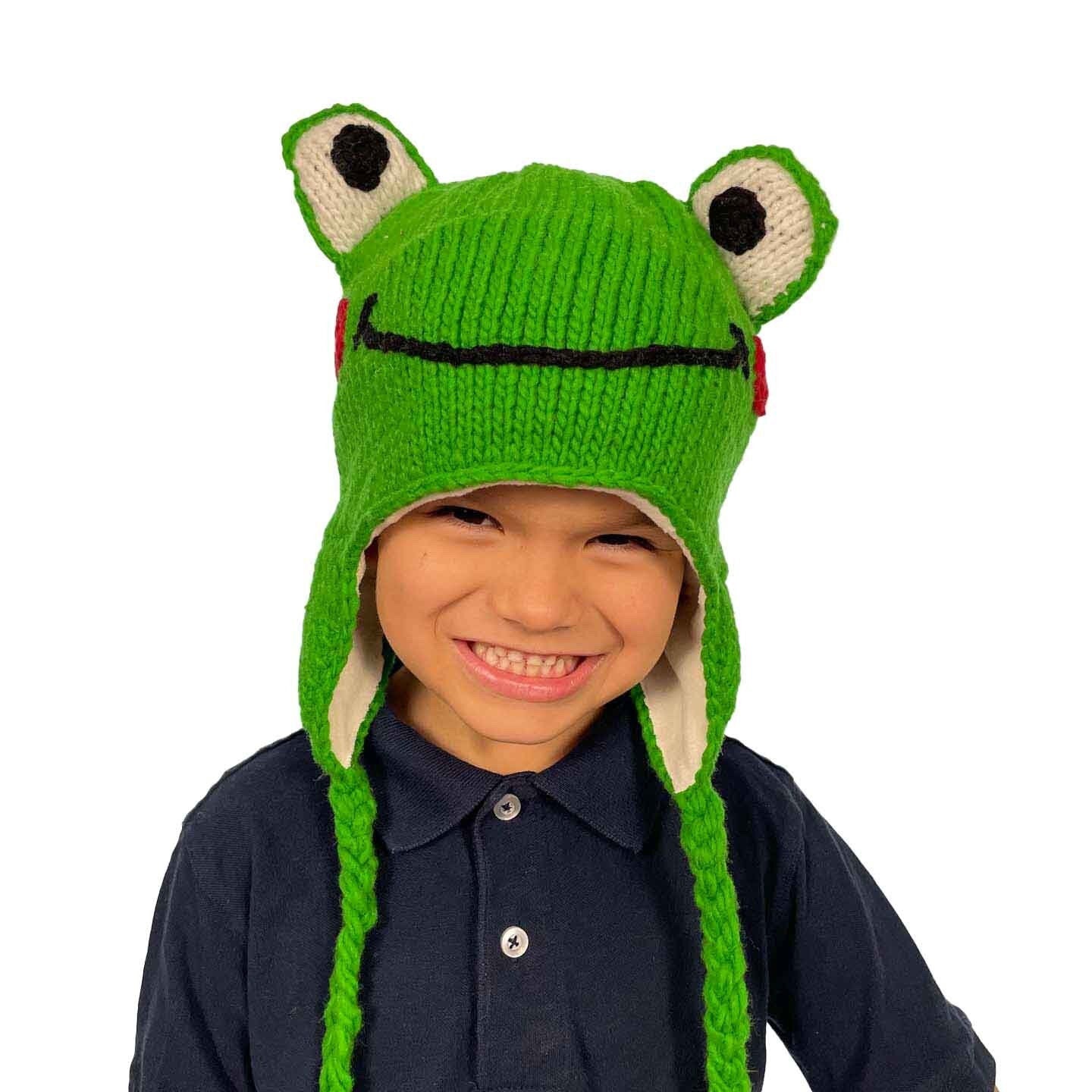 Frog Beanie Hat for Kids and Adults