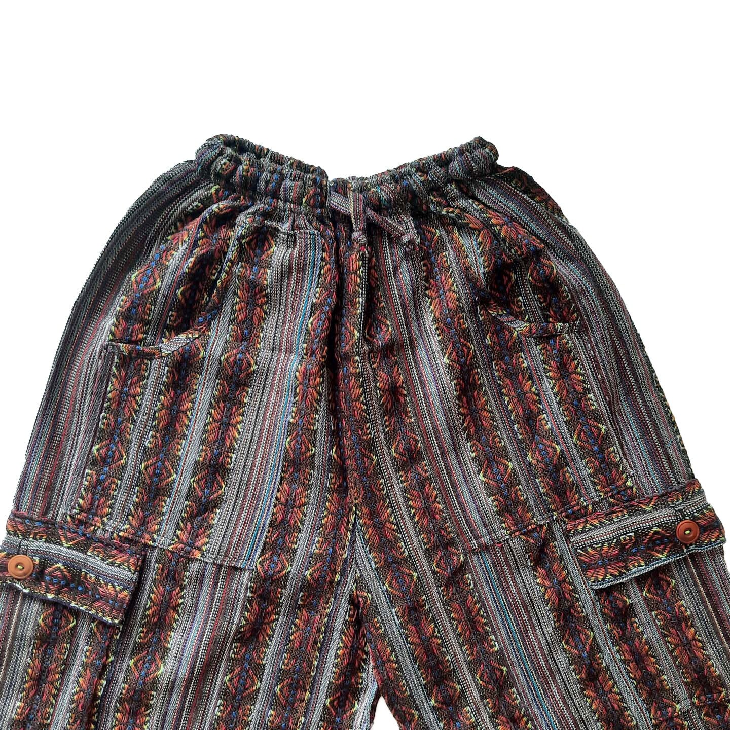 Shorts Size 2XL | Hippie Shorts | Lounge Wear | Mens Cargo Shorts | Brown Colorful