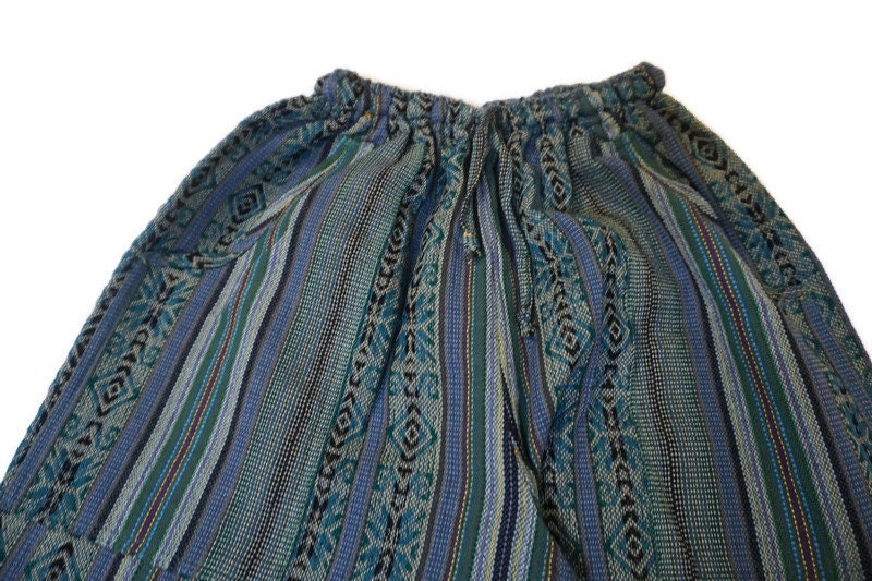 Pants Size M | Mens Pants | Loungewear Womens Pants | Hippie Pants | Teal Black | Comfy Clothes | Father's Day Gift