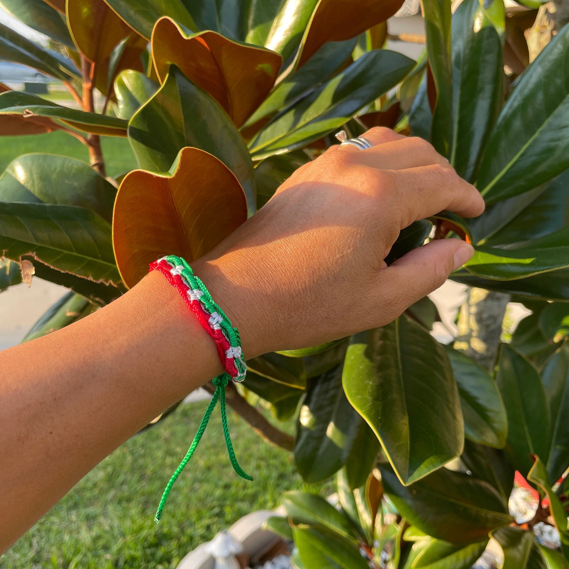 Mexico Flag Friendship Bracelet | Adjustable Bracelet | Woven Bracelet for Men or Women