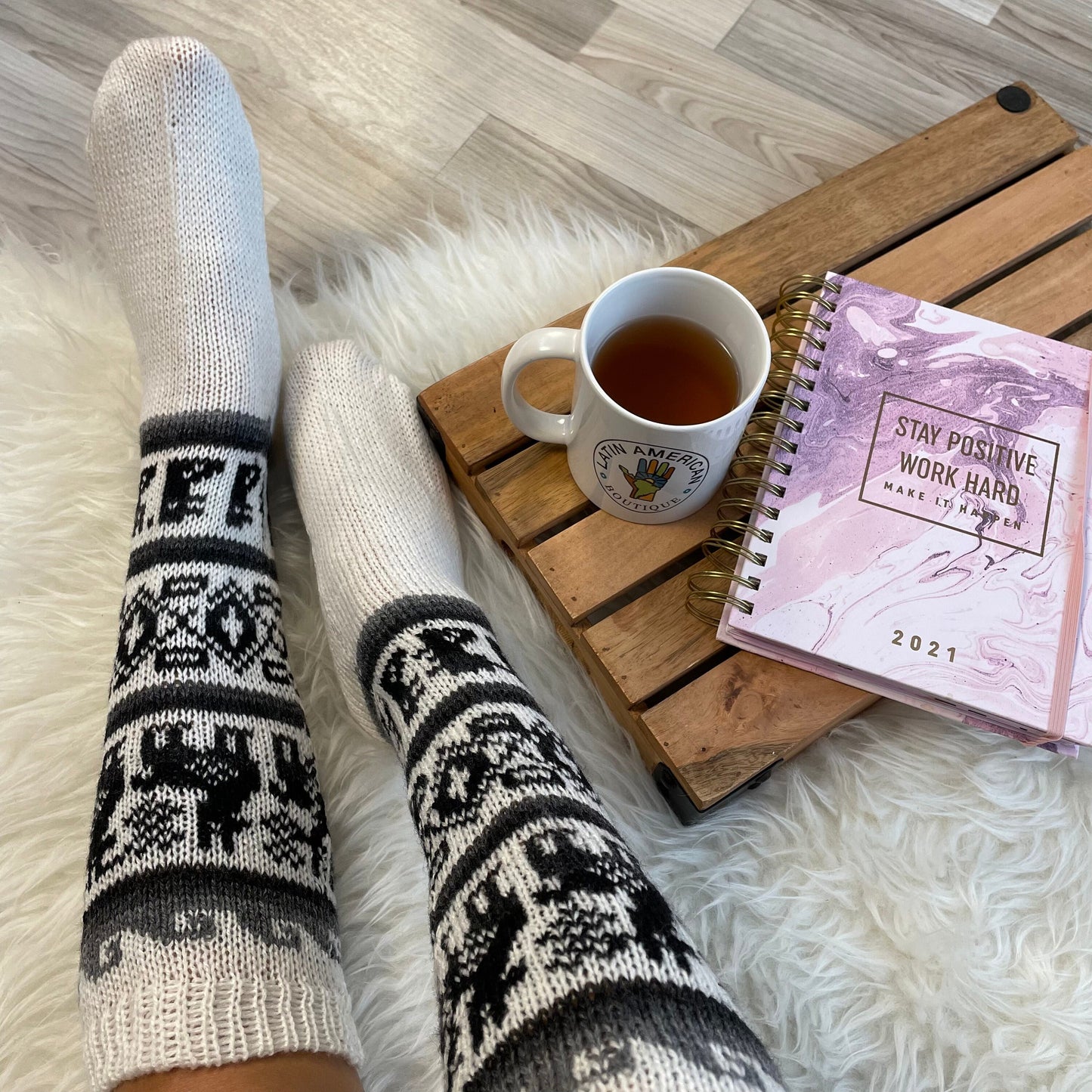 Warm Soft Winter Socks | Long Boot Socks | Natural Colors | Size 6-8 US Adult