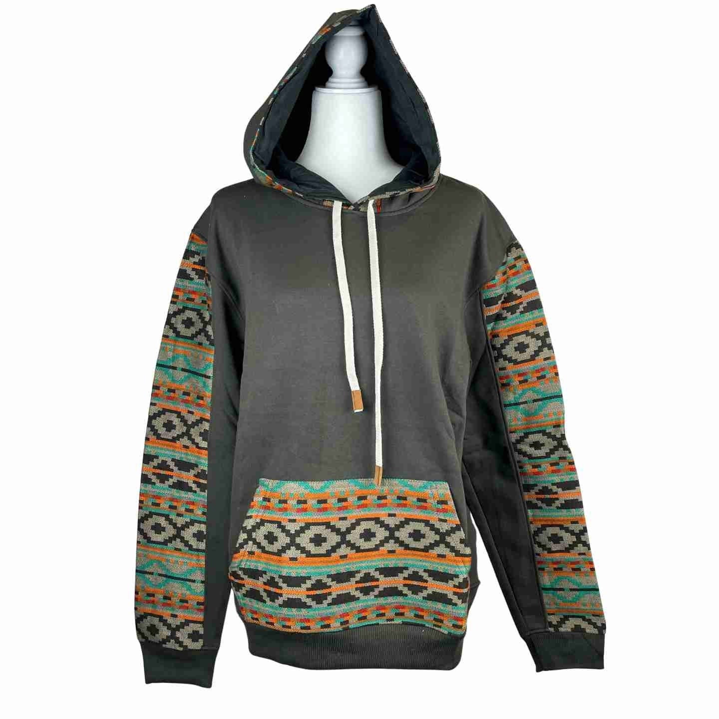 Warm Soft Unisex Cotton Jacket Hoodie Size M | Olive Earthy