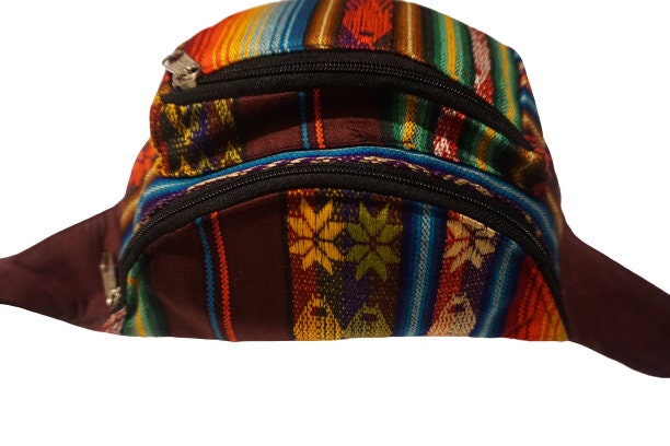 Trendy Festival Fanny Pack | Burgundy Multicolor