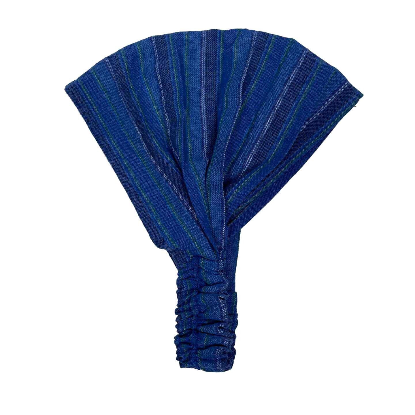 Wide Headband | Striped Blue