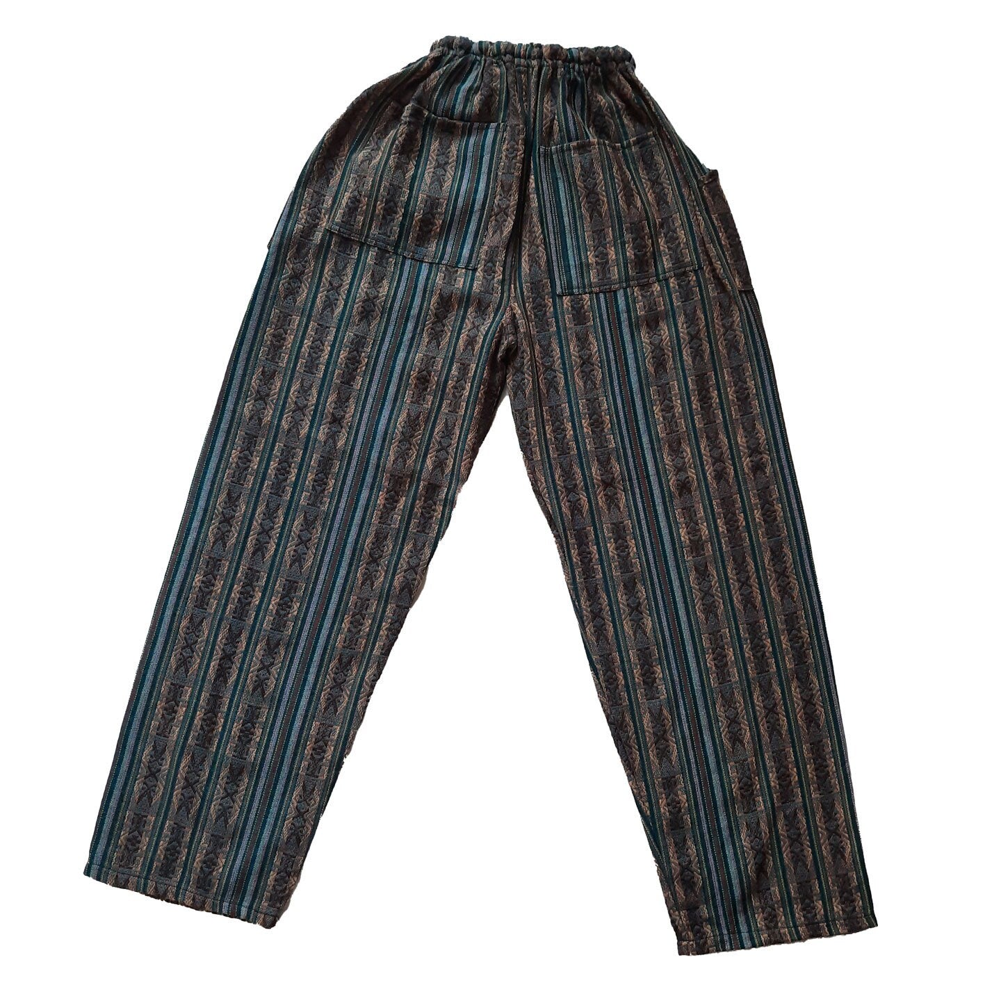 Pants Size L | Woven Mens Hippie Pants | Earthy Colors Womens Pants with 4 Pockets | Loungewear | Father's Day Gift