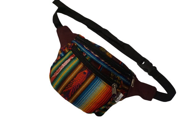 Trendy Festival Fanny Pack | Burgundy Multicolor