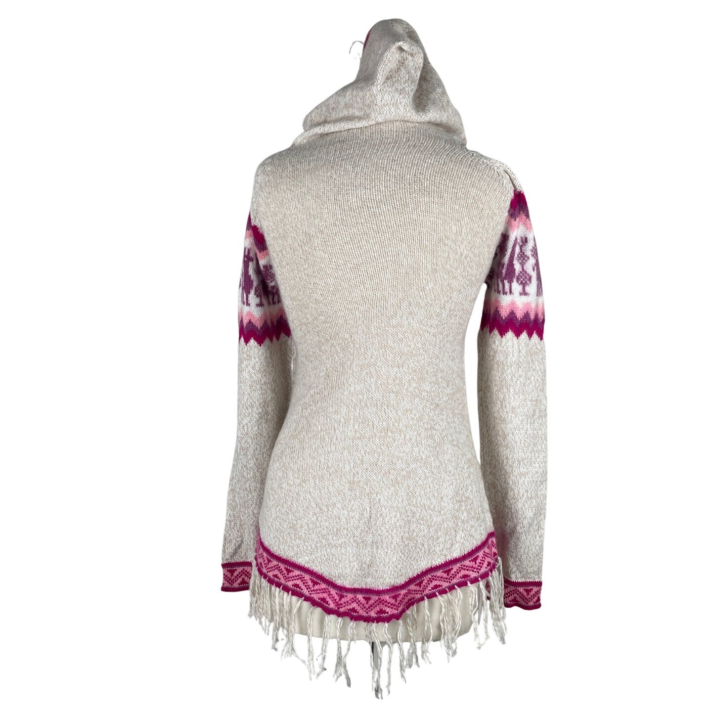 Soft Hooded Alpaca Wool Sweater |  Beige Pink