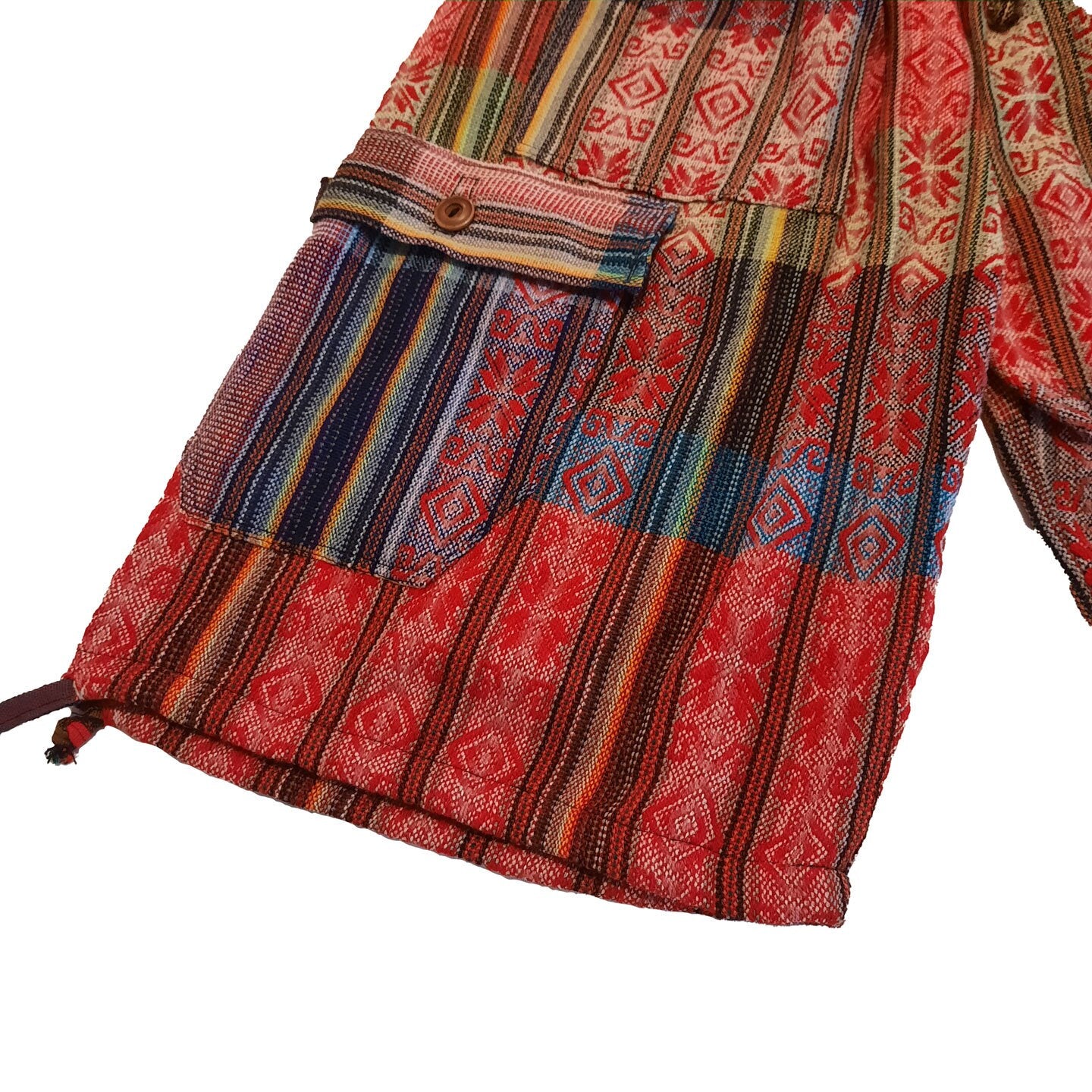 Hippie Shorts Size L | Red Colorful | Lounge Wear | Comfy Clothes | Mother's Day Gift
