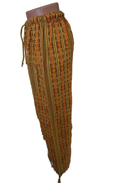 Pants Size XL | HippiePants | Loungewear Womens Pants | Comfy Clothes | Mens Pants with 2 Pockets | Orange Yellow | Father's Day Gift