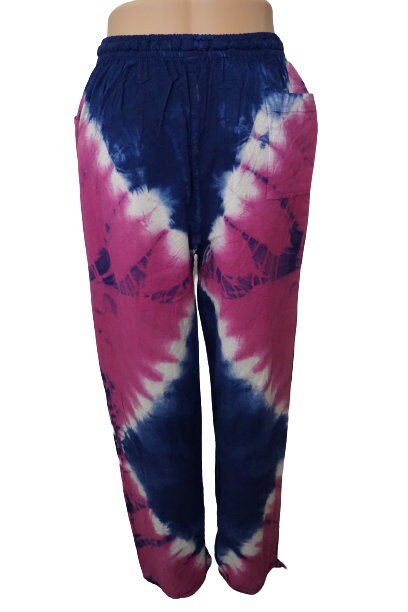 Tie Dye Pants Size XL | Hippie Pants | Loungewear Womens Pants |Comfy Clothes | Blue White Pink | Father's Day Gift