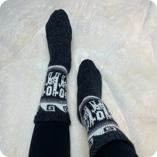 Warm Soft Winter Neutral Colors Mid Calf Socks | Size 6-8 US Adult Socks