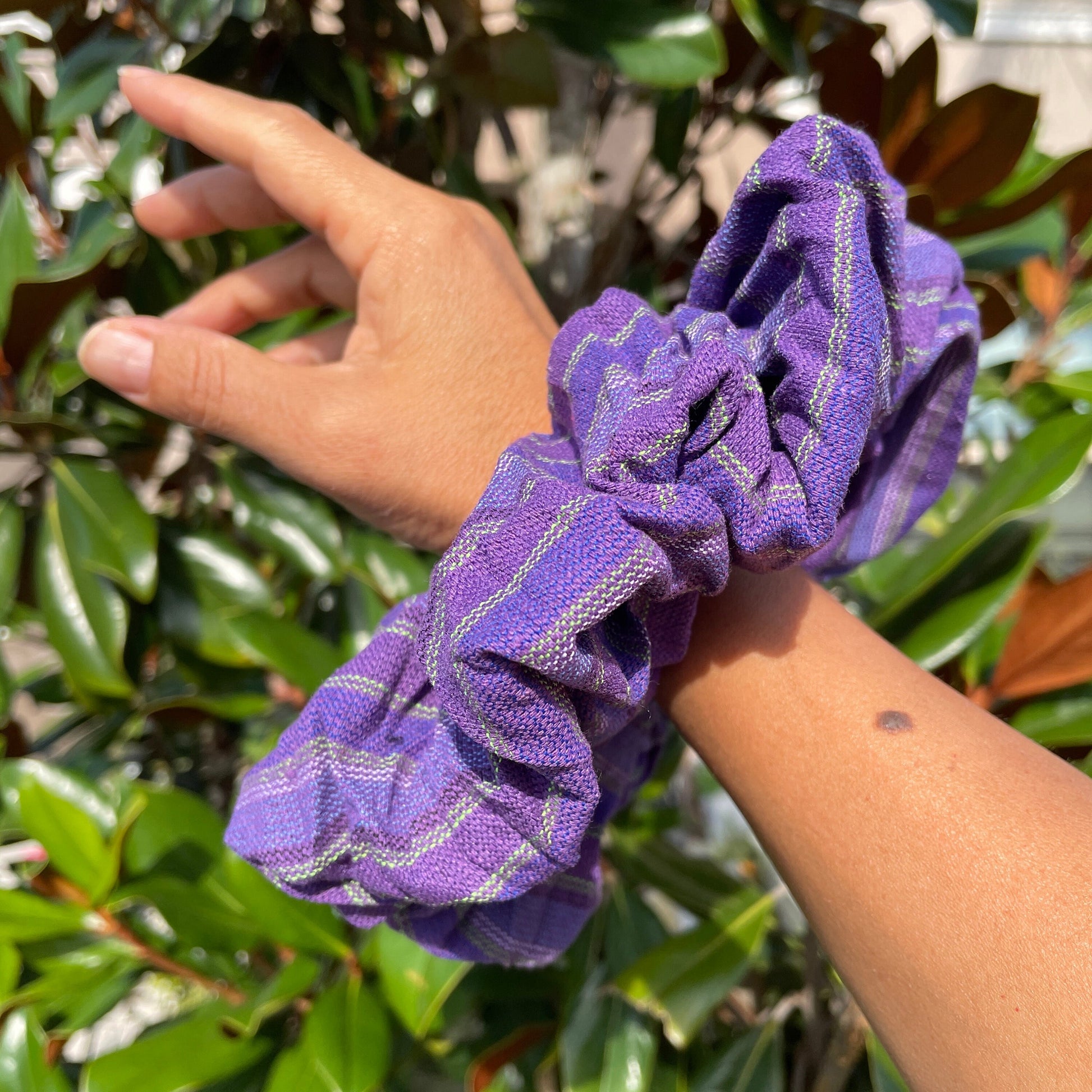 XXL Scrunchie Hair Tie, Oversized Aesthetic Hair Accessory, Stocking Bohemian Gift, Purple