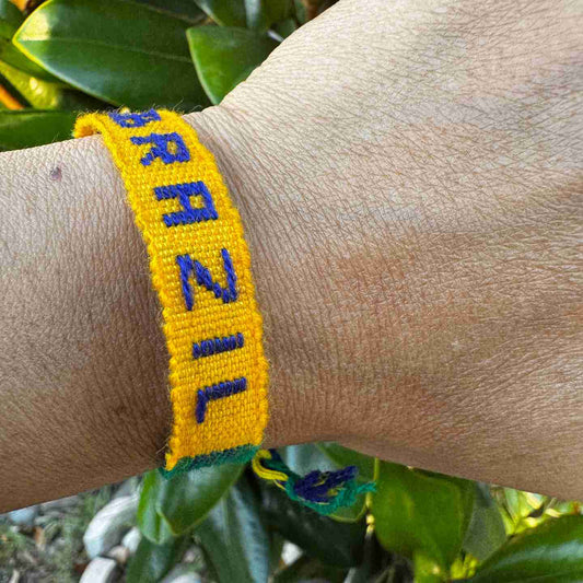 Soccer Fan Country Flag Bracelet, Woven Team Spirit Jewelry