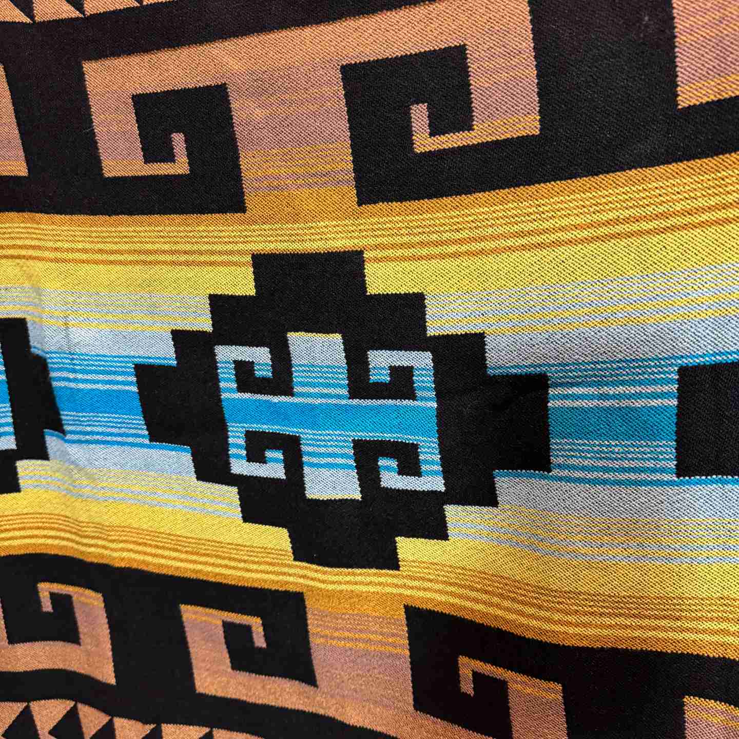Desert Moon “Andean Maze Horizon” Hooded Alpaca-Blend Poncho