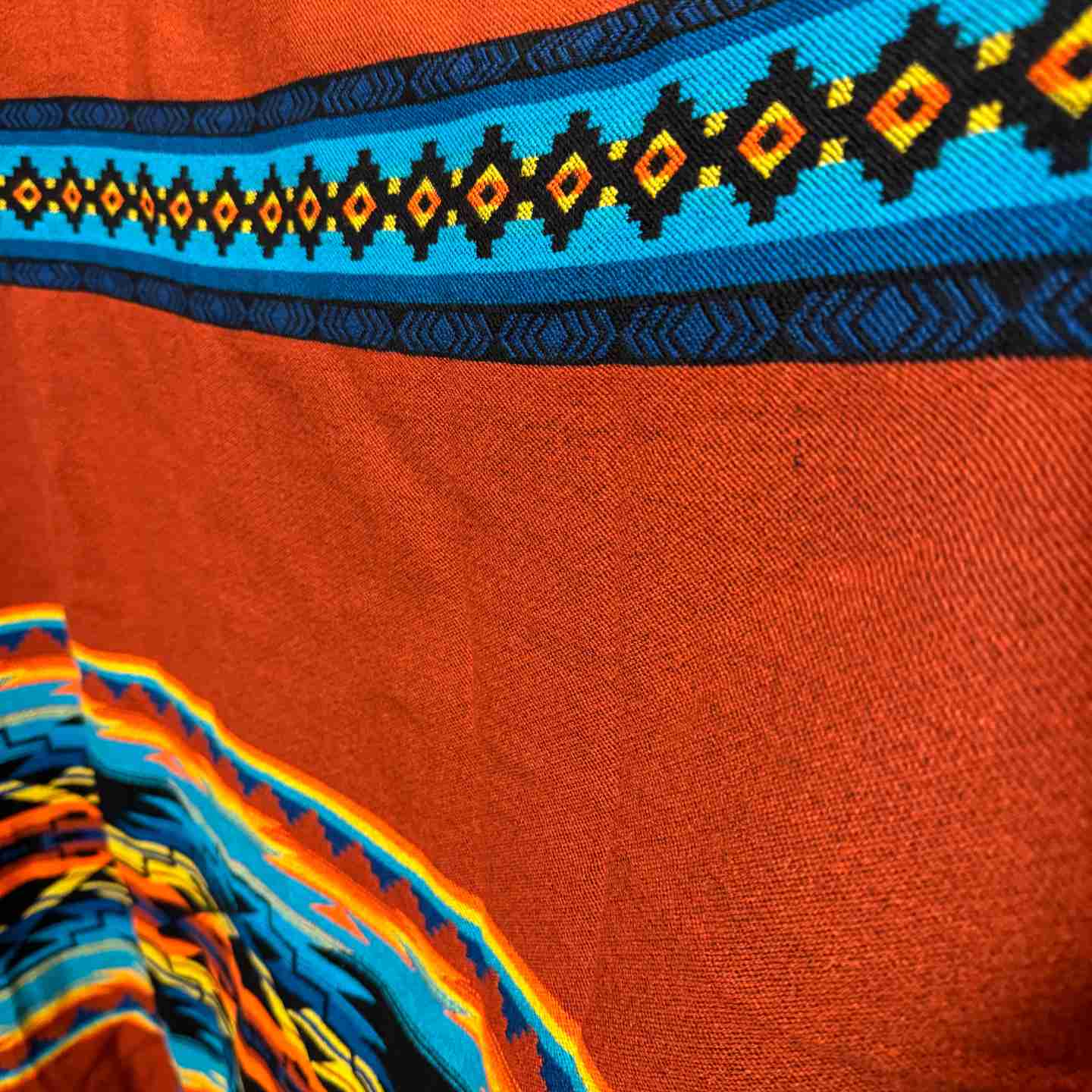 Desert Moon “Dusty Trails Rust” Hooded Alpaca-Blend Poncho