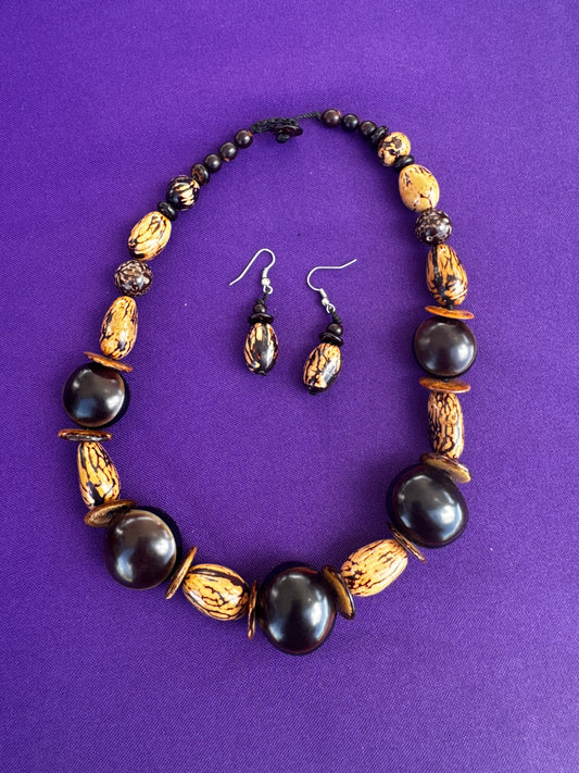Handcrafted Ecuadorian Tagua Nut & Acai Seed Jewelry Set