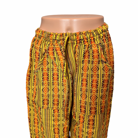 Hippie Pants Size XL Unisex Loungewear Pants with 2 Pockets Orange Yellow