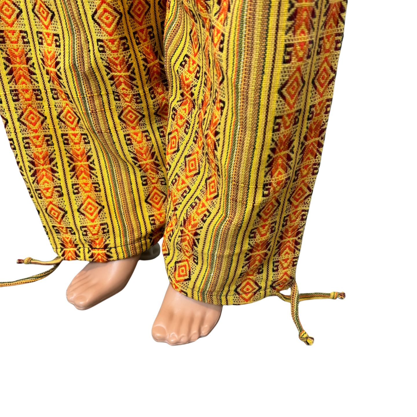 Hippie Pants Size XL Unisex Loungewear Pants with 2 Pockets Orange Yellow
